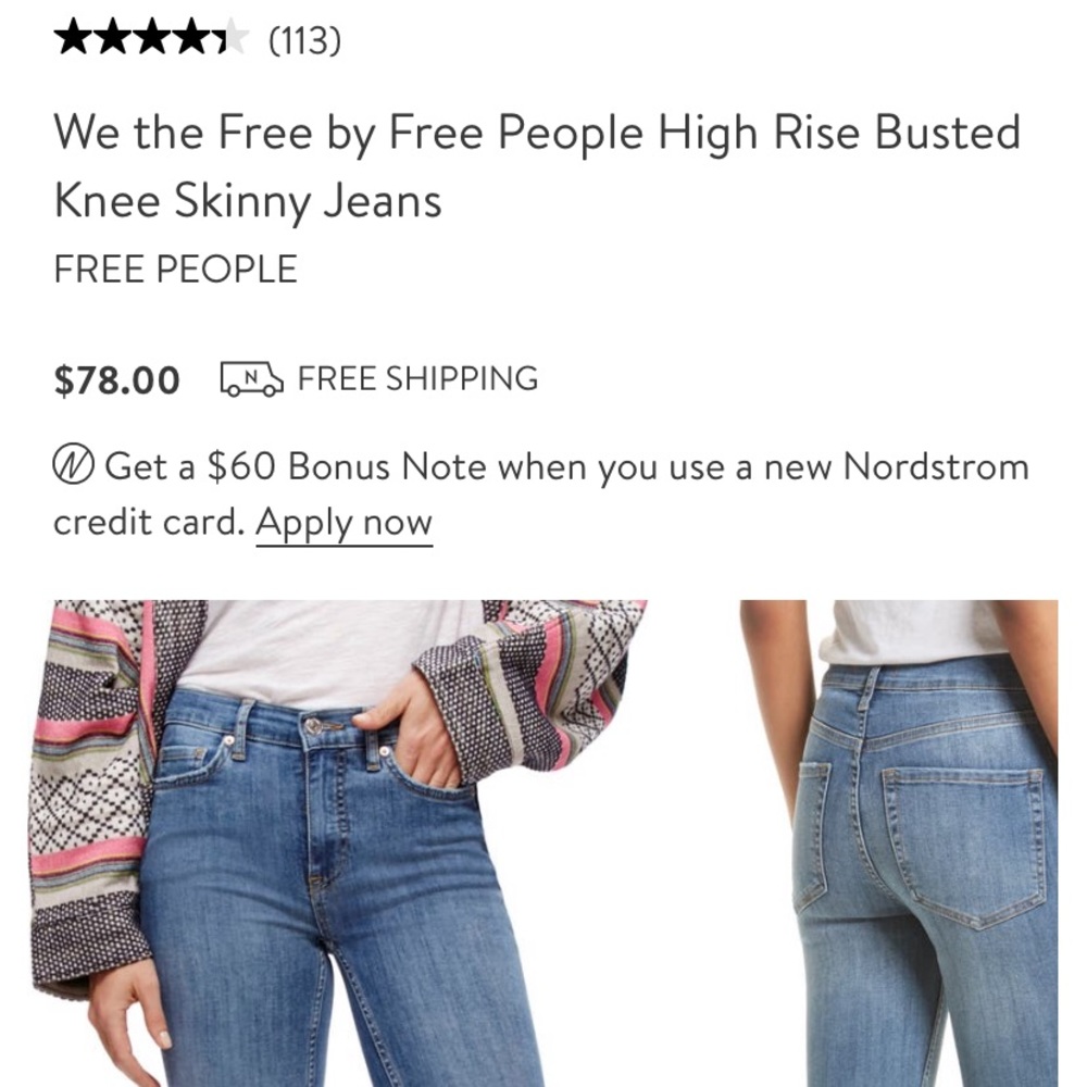 “We the free” free people skinny jeans EUC